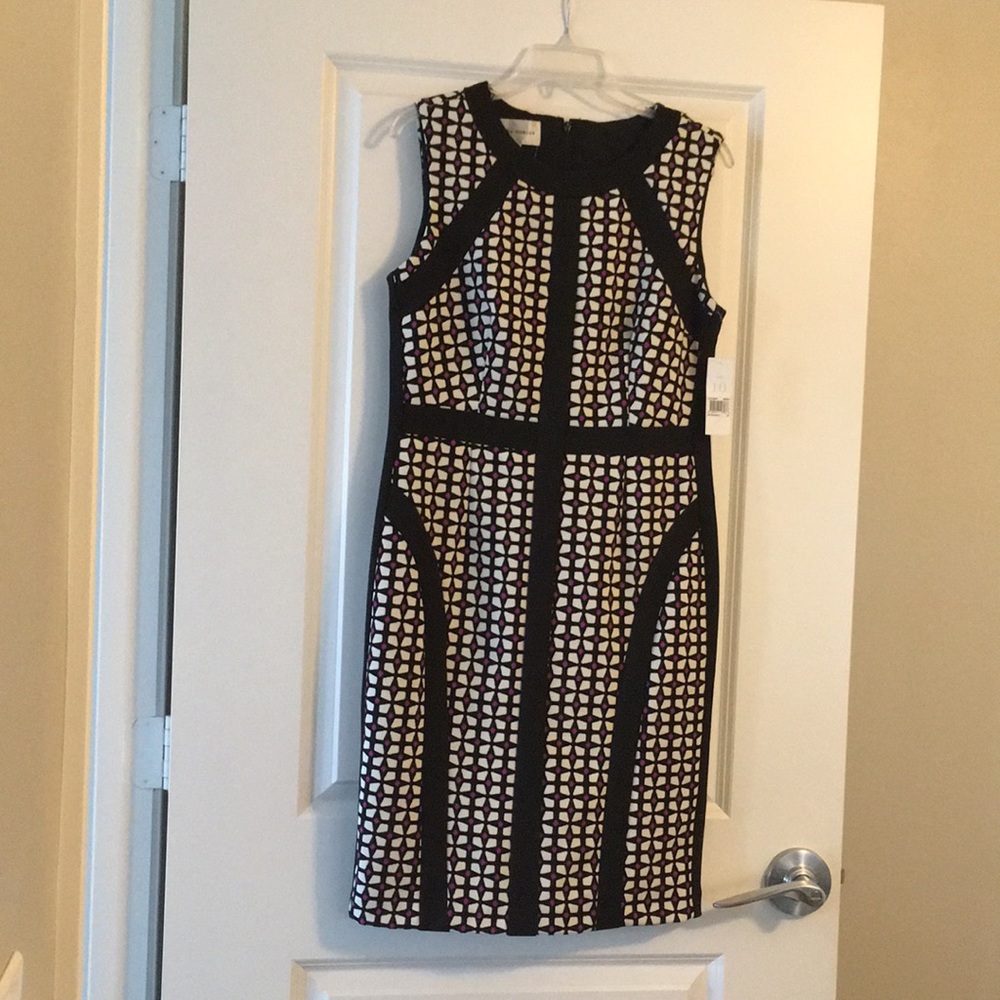 Donna Morgan Harmony Sheath Dress (BW & Magenta)